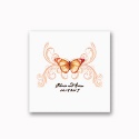 Delicate Butterfly - Orange - White Beverage Napkin