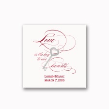 Key to Love - White Cocktail Napkin