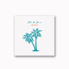 Tropical Palms - White Cocktail Napkin
