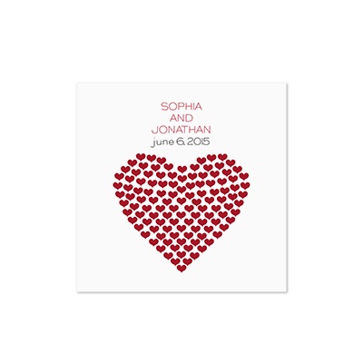 Heart of My Heart - White Cocktail Napkin