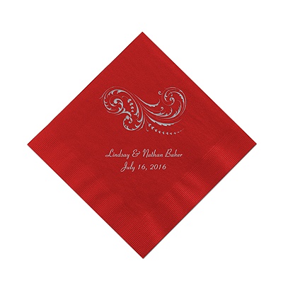 Red Cocktail Napkin