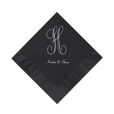 Black Cocktail Napkin