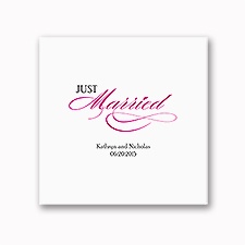 Just Married - White Dinner Napkin