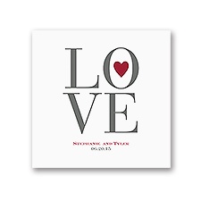 Love Letters - White Dinner Napkin