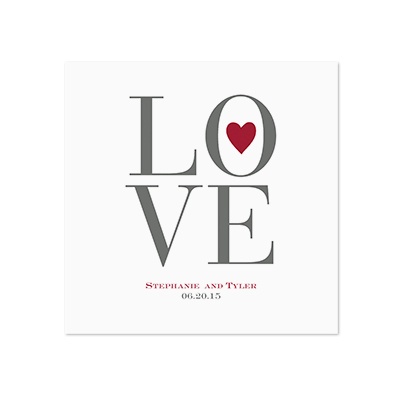 Love Letters - White Dinner Napkin