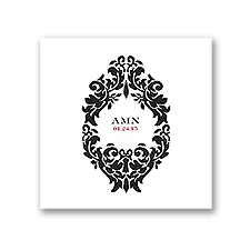 Damask Medallion - White Dinner Napkin