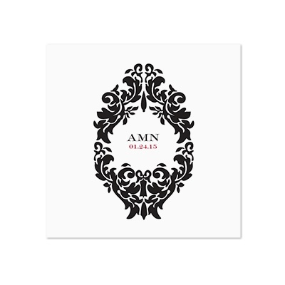 Damask Medallion - White Dinner Napkin