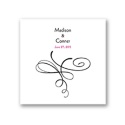 Calligraphy Swirls - White Luncheon Napkin