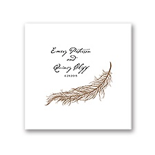 Fanciful Feather - White Dinner Napkin