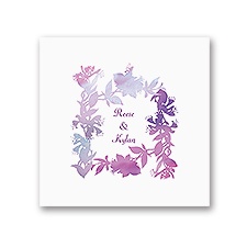 Watercolor Shades - Purple - White Dinner Napkin