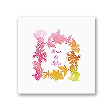 Watercolor Shades - Fuchsia - White Dinner Napkin