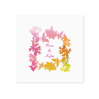 Watercolor Shades - Fuchsia - White Dinner Napkin