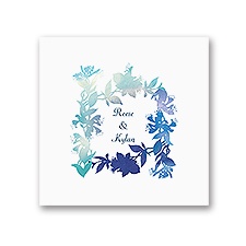 Watercolor Shades - Navy - White Dinner Napkin