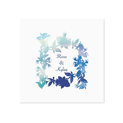 Watercolor Shades - Navy - White Dinner Napkin