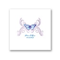Delicate Butterfly - Blue - White Luncheon Napkin