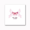 Delicate Butterfly - Fuchsia - White Luncheon Napkin