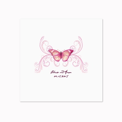 Delicate Butterfly - Fuchsia - White Dinner Napkin