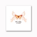 Delicate Butterfly - Orange - White Luncheon Napkin