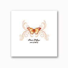 Delicate Butterfly - Orange - White Dinner Napkin