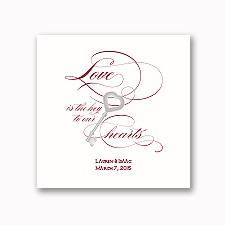 Key to Love - White Dinner Napkin