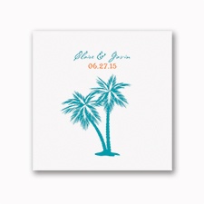 Tropical Palms - White Dinner Napkin