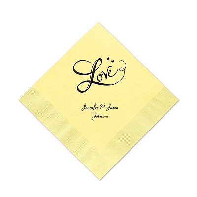 Pastel Yellow Cocktail Napkin
