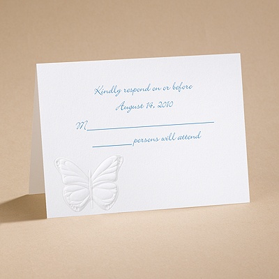 Butterfly Kisses - Respond Card And Envelope