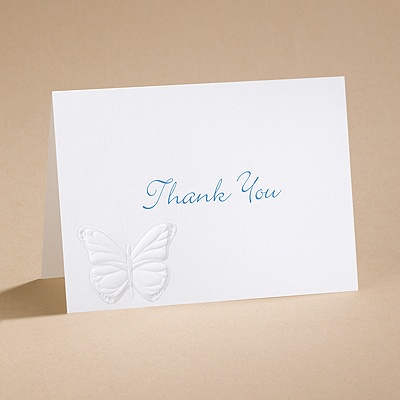 Butterfly Kisses - Thank You Card And Envelope