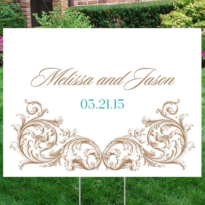 Fancy Filigree Yard Sign - Medium