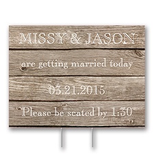 Wood Grain Yard Sign - Medium