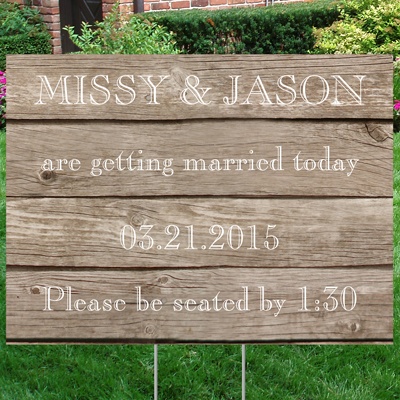 Wood Grain Yard Sign - Medium