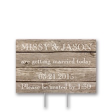 Wood Grain Yard Sign - Small