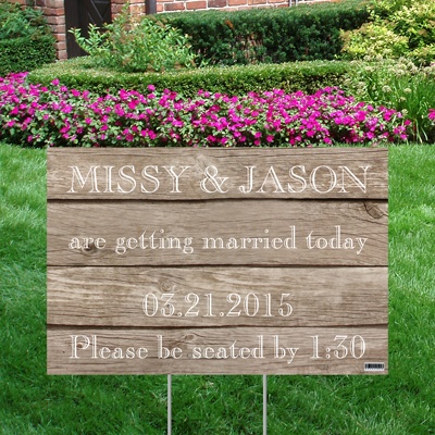 Wood Grain Yard Sign - Small