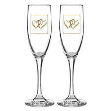 Gold Coupled Hearts Flutes