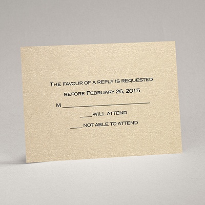 Gold Shimmer - Response Card and Envelope