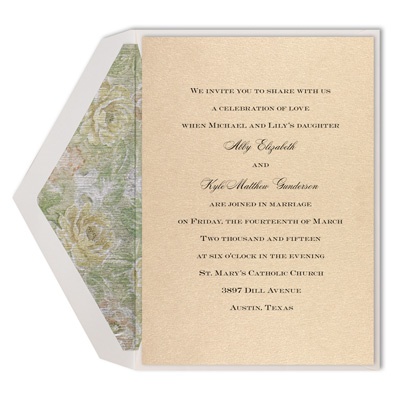 Gold Floral - Invitation