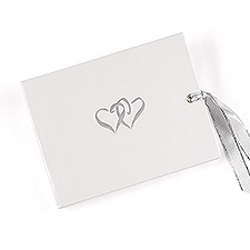 Silver Coupled Hearts Guest Book