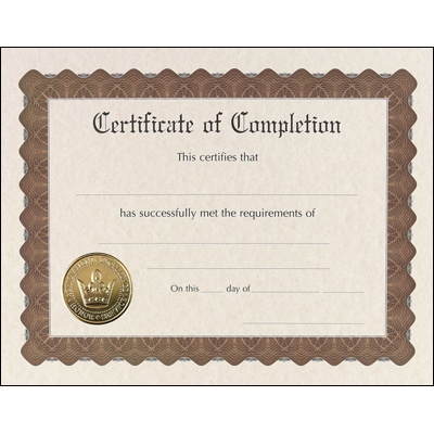 Certificate of Completion