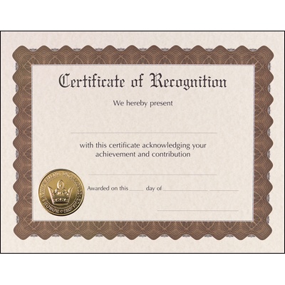Certificate of Recognition