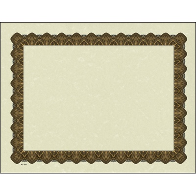 Scalloped Employee Award Certificate - Gold