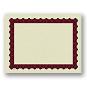 Scalloped Employee Award Certificate - Red