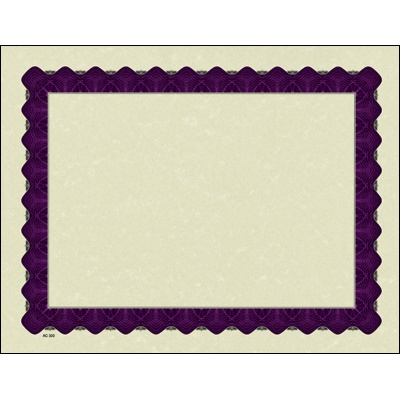 Scalloped Employee Award Certificate - Purple