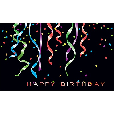Confetti and Streamers Birthday Card