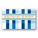 Blue Plaid Birthday Card