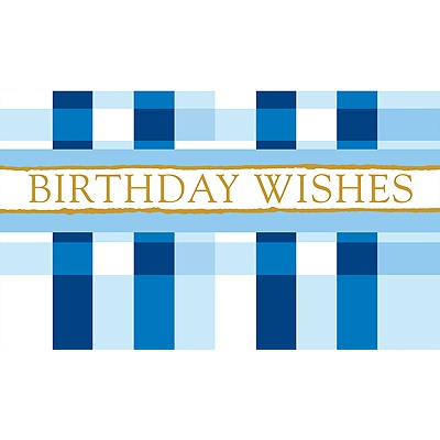 Blue Plaid Birthday Card