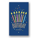 Festive Candles on Blue Birthday Card