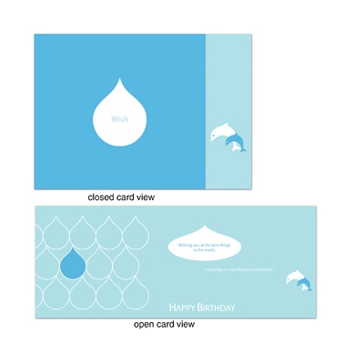 Recycled Raindrop Wishes Card