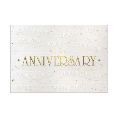 Embossed Anniversary Wishes Card