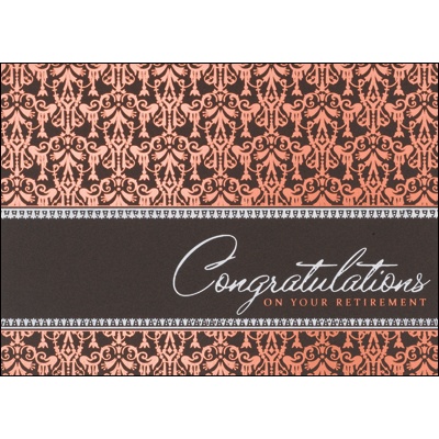 Copper Damask Retirement Card