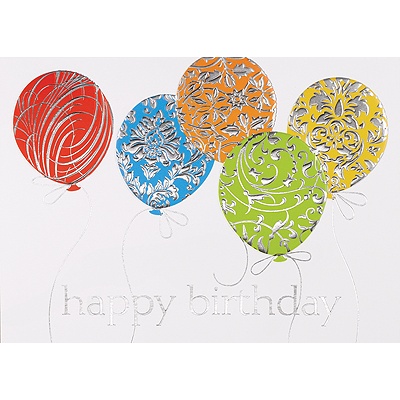 Silver Patterns Birthday Card